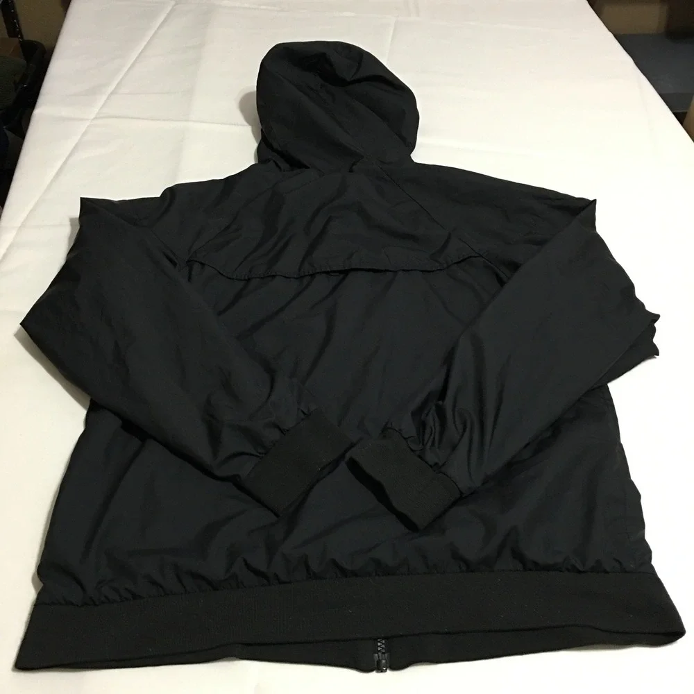 Nike Windbreaker Jacket Youth XL Black Full Zip Hooded Mesh Lined